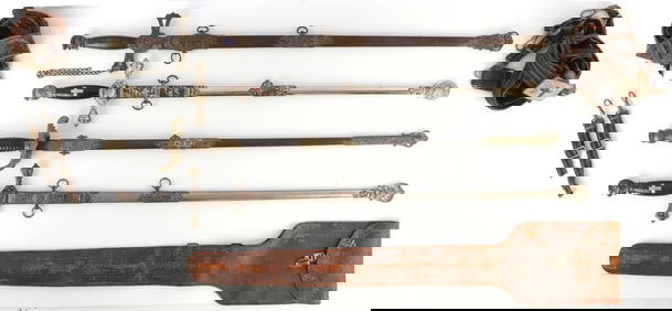 LOT OF 4 FINELY MADE MASONIC & ODD FELLOWS SWORDS