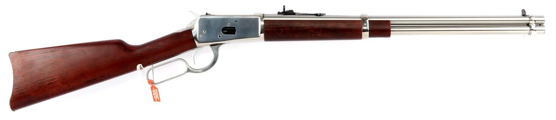 ROSSI R92 .45 COLT POLISHED STAINLESS LEVER ACTION: New in box Rossi R92 lever-action rifle. Polished stainless steel finish with 20-inch round barrel and Brazilian hardwood stock. MPN 920452093. FFL required for transfer. No international shipping. Kn
