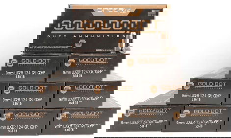500 RDS GOLD DOT 9MM LUGER 124 GR GDHP AMMO