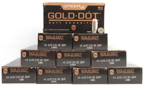 500 RDS GOLD DOT 45 AUTO 230 GR GDHP AMMO