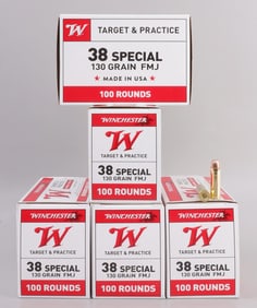 500 RDS WINCHESTER 38 SPECIAL 130 GR FMJ AMMO