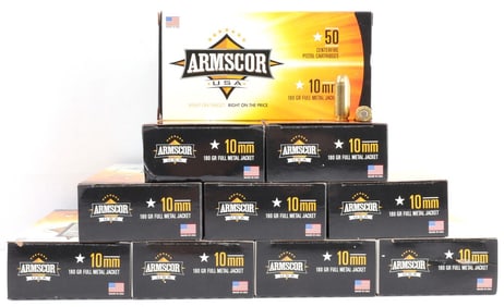 500 RDS ARMSCOR 10MM 180 GR FMJ AMMO