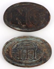 LOT OF 2 CONFEDERATE CIVIL WAR BELT BUCKLES