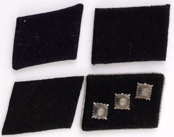 LOT 4 WWII GERMAN SS COLLAR TABS UNTERSTURMFUHRER