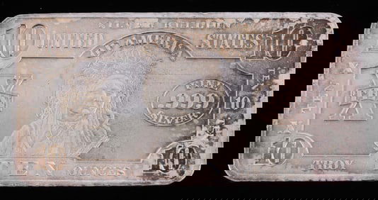 10 TROY OUNCE SILVER BULLION BAR RUNNING ANTELOPE