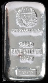 GERMANIA MINT 10 OZT OUNCE .999 FINE SILVER BAR