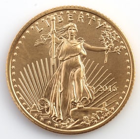 2016 GOLD 1/10 OZT OUNCE AMERICAN EAGLE BU COIN
