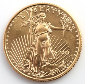 2011 GOLD 1/10 OZT OUNCE AMERICAN EAGLE BU COIN