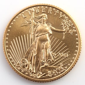 2011 GOLD 1/10 OZT OUNCE AMERICAN EAGLE BU COIN