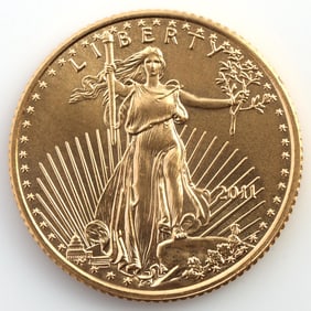 2011 GOLD 1/10 OZT OUNCE AMERICAN EAGLE BU COIN