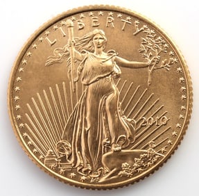 2010 GOLD 1/10 OZT OUNCE AMERICAN EAGLE BU COIN