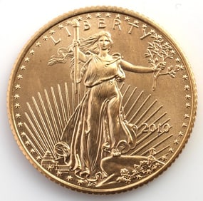 2010 GOLD 1/10 OZT OUNCE AMERICAN EAGLE BU COIN
