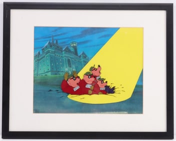 DARKWING DUCK ANIMATION CELL WITH BEAGLE BOYS