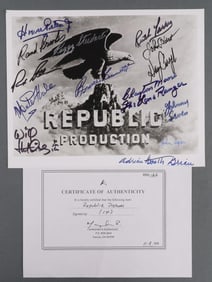 14 REPUBLIC PICTURES WESTERN STARS AUTOGRAPHS