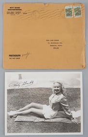 VERY RARE BETTY GRABLE AUTOGRAPH W ORIG ENVELOPE