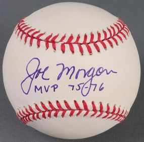 JOE MORGAN SIGNED BASEBALL WITH DISPLAY CASE