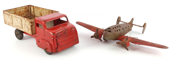 WYANDOTTE BOMBER PLANE & STRUCTO TRUCK METAL TOY