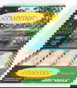 ORIGINAL BOX OF ANTIQUE STARFIRE GOLF BALLS