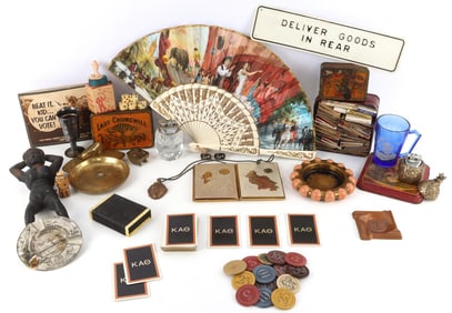 SMOKERS WELCOME VINTAGE BAR MEMENTOS LOT 75+ PCS