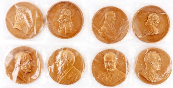 LOT OF 8 PRESIDENTIAL INAUGURAL AND TRADE MEDALS