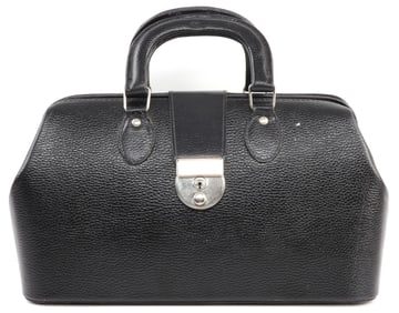 VINTAGE GENUINE BLACK LEATHER DOCTOR BAG