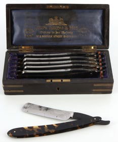 ANTIQUE JOSEPH RODGERS 6 STRAIGHT EDGE RAZOR SET