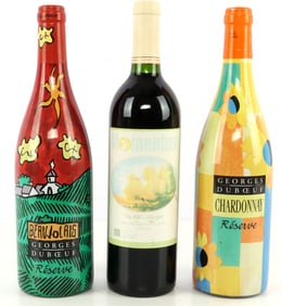 LOT OF 3 VINTAGE WINES RED & WHITE DUBOEUF