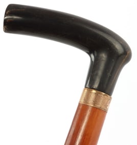 ANTIQUE BAMBOO HORSE MEASURING STICK WALKING CANE