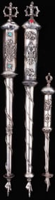 3 ANTIQUE RUSSIAN JEWISH SILVER YAD TORAH POINTERS
