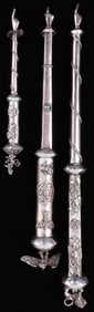 3 ANTIQUE RUSSIAN JEWISH SILVER YAD TORAH POINTERS