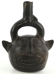 PRECOLUMBIAN PERUVIAN STIRRUP SPOUT VESSEL