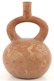 PRECOLUMBIAN PERUVIAN STIRRUP SPOUT VESSEL