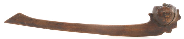 19TH CENTURY IROQUOIS HUMAN HEAD EFFIGY WAR CLUB