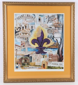 LINDA BERNARD REBUILD SIGNED PRINT NEW ORLEANS