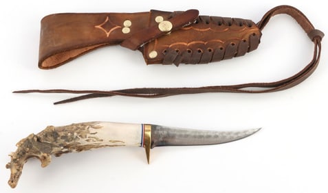KEN RICHARDSON CUSTOM MADE STAG FILET KNIFE