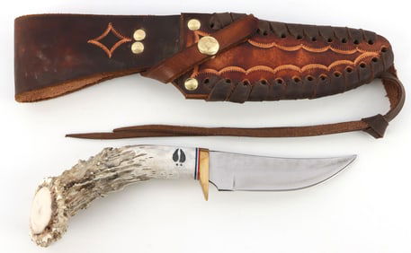 KEN RICHARDSON CUSTOM MADE STAG GRIP 4 INCH KNIFE