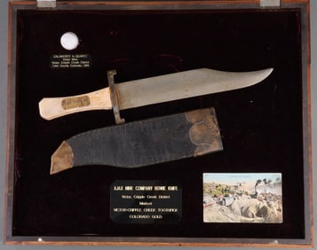 AJAX MINE CO CRIPPLE CREEK TOOTHPICK BOWIE KNIFE