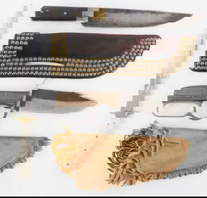 KNUCKLE DUSTER BOWIE & CUSTOM BUSH KNIFE LOT OF 3