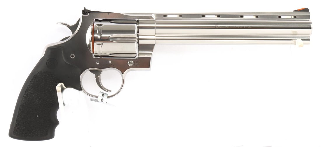 COLT ANACONDA .44 MAGNUM DA/SA REVOLVER NIB: New in box Colt Anaconda revolver. Stainless steel finish, 8-inch barrel, 6-round capacity, rubber grips. MPN ANACONDA-SP8RTS. Model MM. FFL required for transfer. No international shipping. Know your