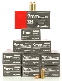 LOT 500 RDS 9MM LUGER 124GR FMJ AGUILA  AMMUNITION