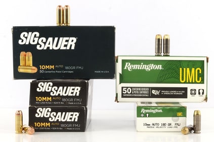 250 ROUNDS 10MM AUTO 180GR FMJ PISTOL AMMUNITION