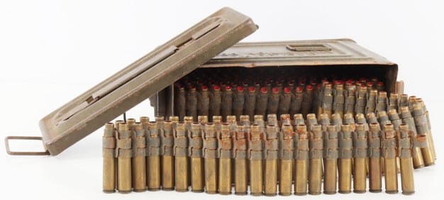 WWII 225 ROUNDS USGI 30-06 BLANK BELT LINKED AMMO