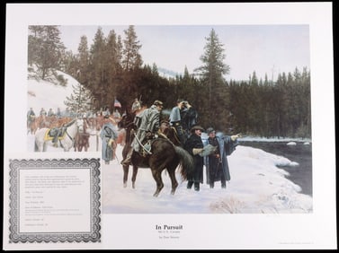 DON STIVERS PRINT IN PURSUIT NUMBERED SIGNED COA