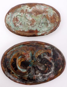 LOT 2 CIVIL WAR CONFEDERATE BELT BUCKLES