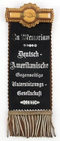 SCARCE PRUSSIAN GERMAN AMERICAN SOCIETY RIBBON