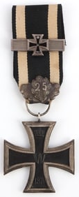 WWI IMPERIAL GERMAN 1914 IRON CROSS 25 YEAR LEAVES