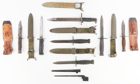 LOT OF 8 US & BRITISH BAYONETS WWII VIETNAM KNIFE