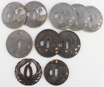 LOT 10 JAPANESE SAMURAI KATANA REPLACEMENT TSUBA