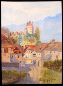 WWII GERMAN THIRD REICH ADOLF HITLER WATERCOLOR