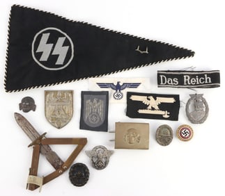 LOT OF 14 WWII GERMAN THIRD REICH FLAG BADGE CUFF